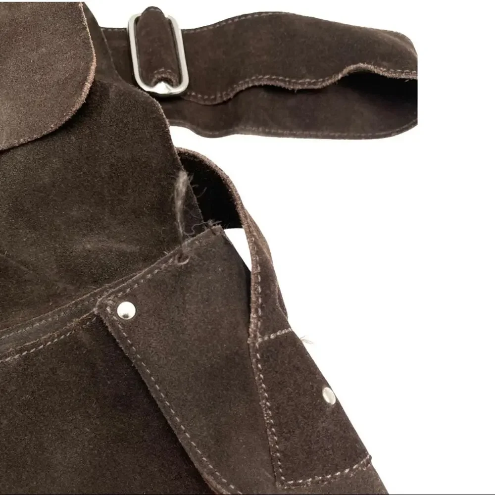 UNBRANDED GENUINE SUEDE LEATHER MESSENGER CROSSBODY BROWN BAG GREAT QUALITY